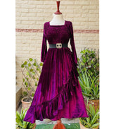 Velvet Frill Elegance Maxi