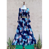 Smoked Style Maxi with Frill and Chain Belt