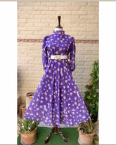 Chic Chiffon Flair Frock with Belt