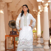 Luminous Luxury White 2-Piece Cotton Suit