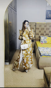 Mustard Floral Printed 2-Piece