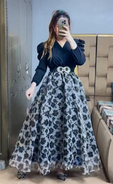 Stone Belt Organza Skirt