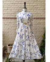 Chiffo elegant side dori style flair frock