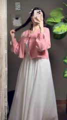 Rosy Luxe Jacket-Frock Pair