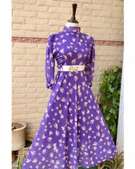 Chic Chiffon Flair Frock with Belt