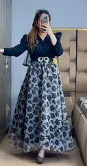 Stone Belt Organza Skirt