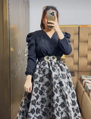 Stone Belt Organza Skirt