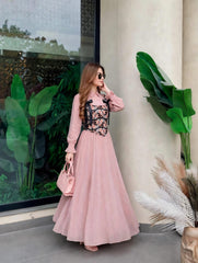 Soft Chiffon Frock with Cotton Floral Corset