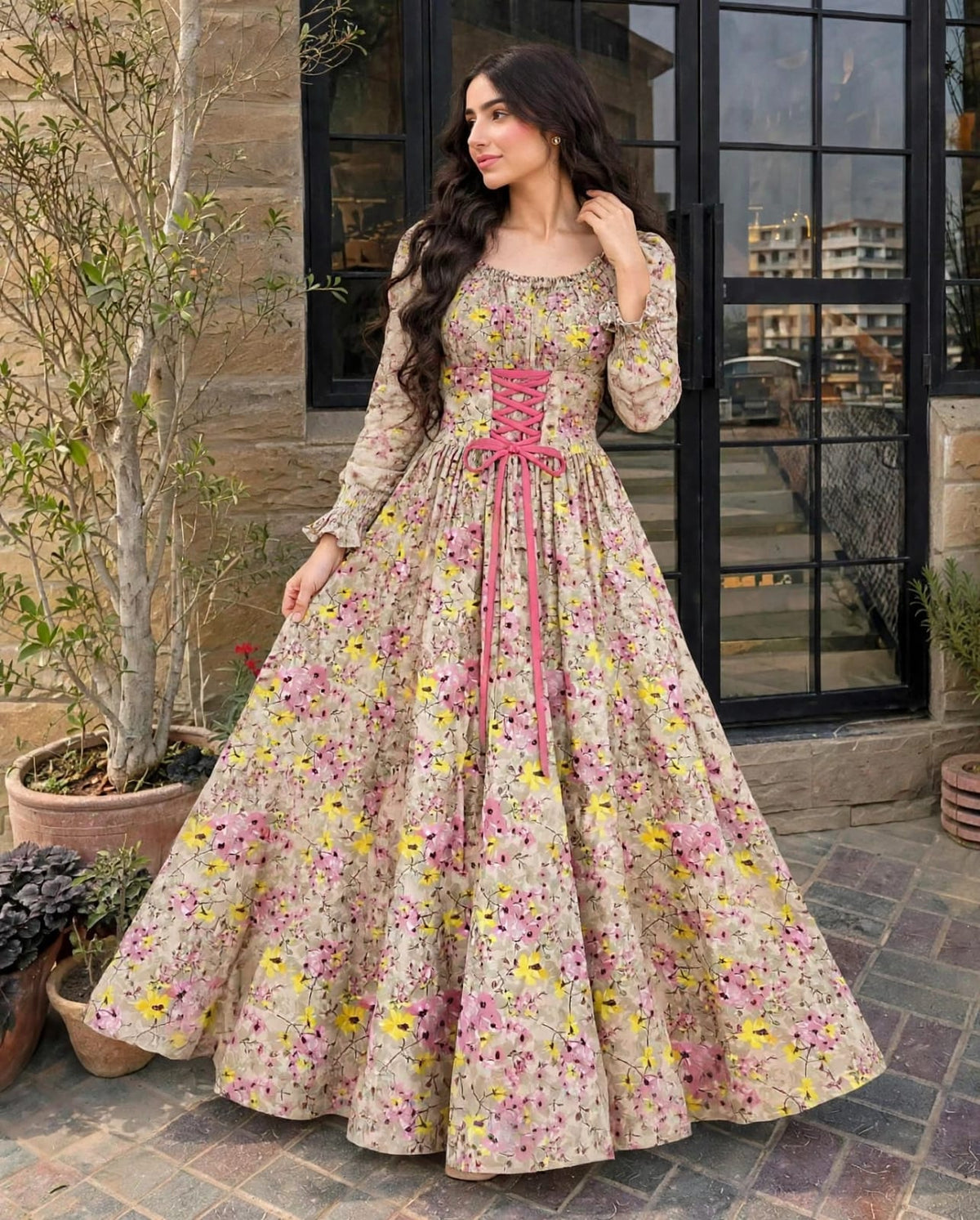 Beautiful flower print frock