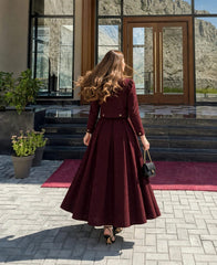 Wine Maroon Box-Pleat Set 🍷